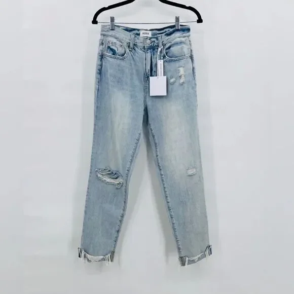 NWT Pistola Jeans Blue Light High Rise Distressed Roller Size 25
